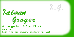 kalman groger business card